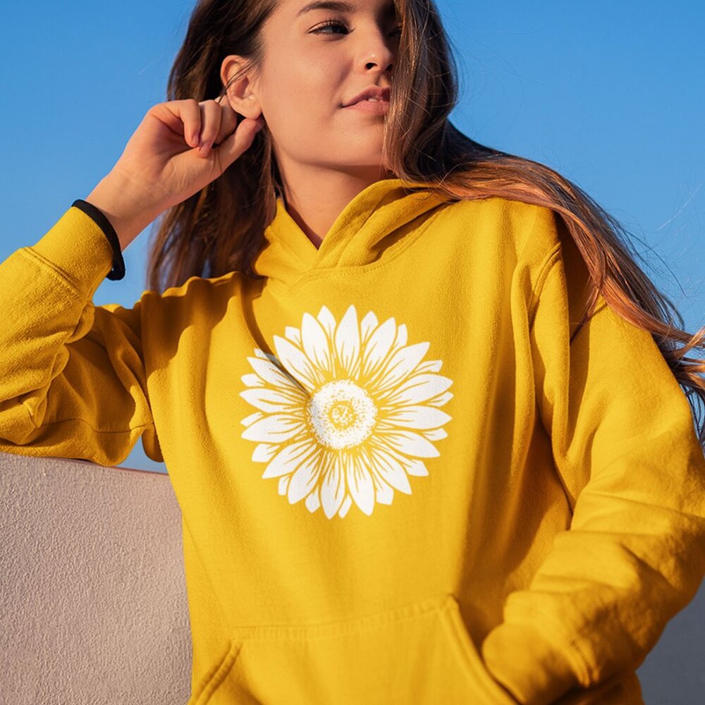 Sunflower Hoodie, Gold Yellow